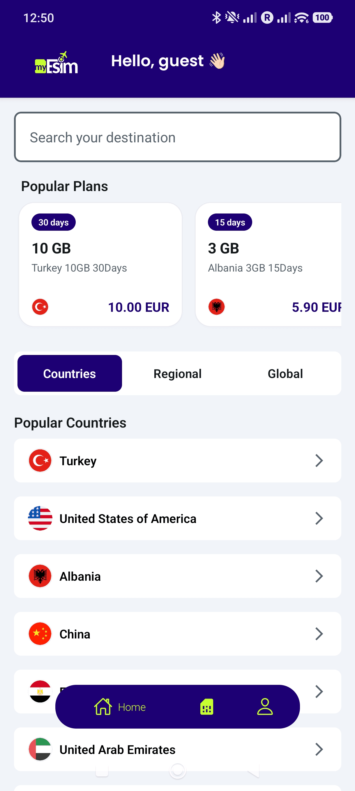 Screenshot of MyEsim GR on iPhone